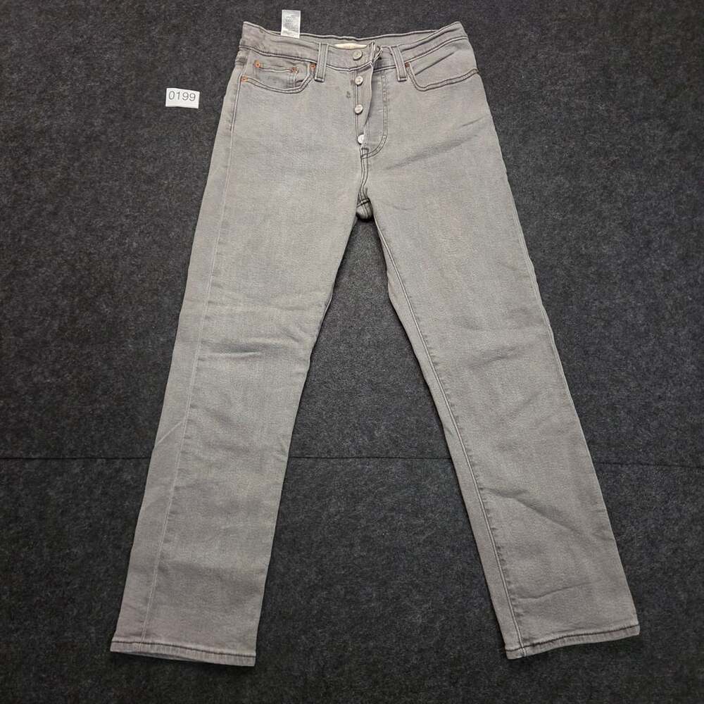 Levi's Wedgie Straight Women's Gray Denim Jeans Size 28 Button Fly